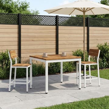 vidaXL Salontafel Natuurlijk en Wit 80 x 80,5 x 45 cm, Huis en Inrichting, Tafels | Salontafels, Verzenden, Nieuw, Overige houtsoorten