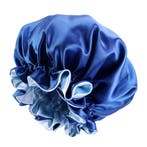 Blauwe Satijnen Slaapmuts met randje / Reversible Satin Hair, Ophalen of Verzenden, Nieuw