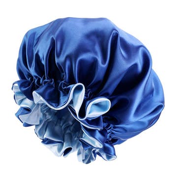 Blauwe Satijnen Slaapmuts met randje / Reversible Satin Hair, Ophalen of Verzenden, Nieuw