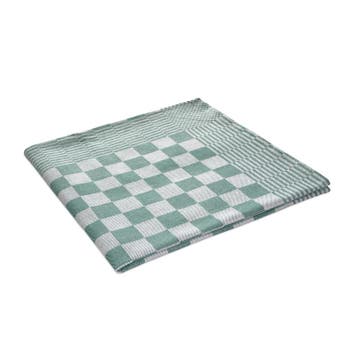 Theedoeken Groen en Wit Geblokt 65x65cm 100% Katoen - Treb T, Verzenden, Nieuw, Overige kleuren, Theedoek of Handdoek