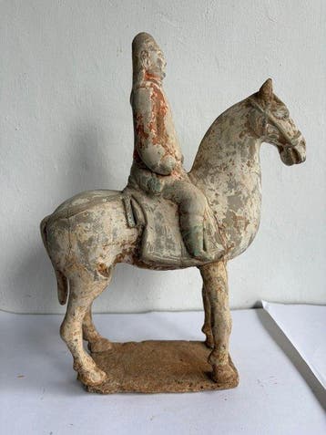 Oud Chinees, Tang-dynastie Terracotta Funerair Mingqi-paard