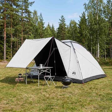 vidaXL Kamperen tent 6-persoons Wit Blackout Polyester en, Verzenden, Nieuw, Tot en met 2