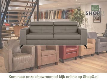 Leren bank Nova - 3 zits - Toledo Smog (grijs) - poten, Bohemian, Modern, Scandinavisch, Nieuw, Ophalen of Verzenden, Rechte bank