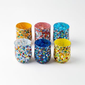 Drinkset (6) - Muranoglas - Murrine en Arlecchino