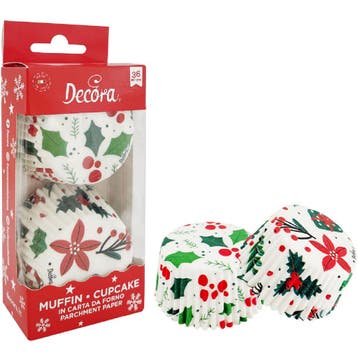 Cupcake Vormpjes Kerst Best Wishes Ø50x32(h)mm 36 stuks, Verzenden, Nieuw