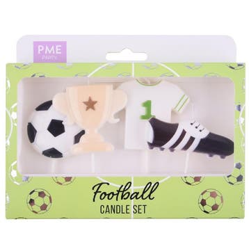 PME Taartkaarsjes Voetbal Set/4**, Verzenden, Nieuw