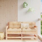 vidaXL Tuinstoelen 2 st met kussens massief grenenhout, Verzenden, Nieuw, Tuinset