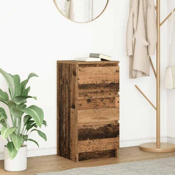 vidaXL Dressoir 37,5x35x76 cm bewerkt hout oud houtkleurig, Minder dan 50 cm, Verzenden, Nieuw, 25 tot 50 cm