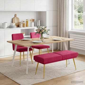 vidaXL Dubbel Laagige Bank Wijnrood 120 x 45 x 46 cm fluweel, Verzenden, Nieuw, Stof