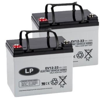 2 Stuks: Landport EV12-33 AGM Deep Cycle accus, origineel, Verzenden, Nieuw