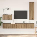 vidaXL Wand TV Kast Wandgemonteerd 4 pcs Artisan Eiken, Minder dan 50 cm, Verzenden, Nieuw, Minder dan 100 cm