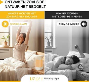 2dekans | UPLY Wake up light - Met USB oplaadpunt - Met 30, Ophalen of Verzenden, Zo goed als nieuw