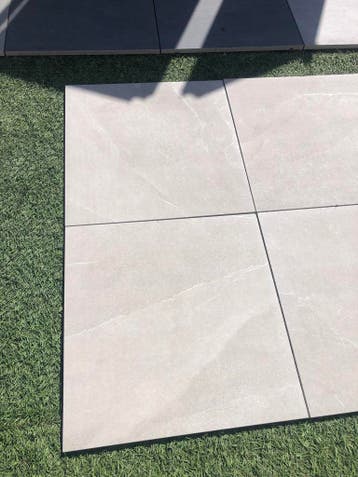 keramische terrastegels 60x60x3 slate taupe partijtegels, Nieuw, Keramiek, Terrastegels