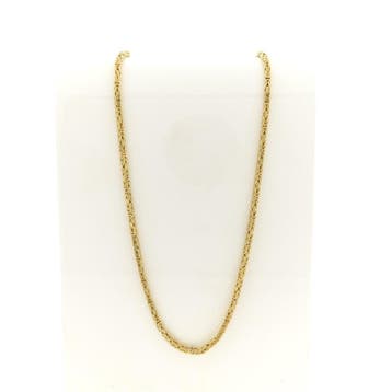 Gouden vierkante koningsketting, Sieraden, Tassen en Uiterlijk, Ophalen of Verzenden, Gebruikt, Goud, Goud