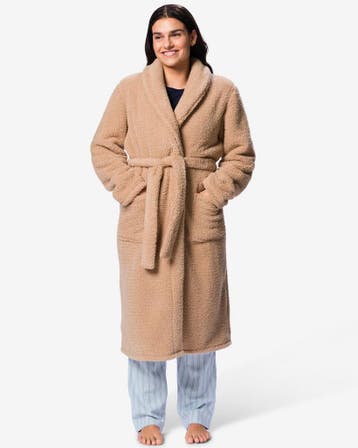 HEMA Damesbadjas teddy lichtbruin, Verzenden