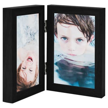 vidaXL Fotolijst tweeluik 2x(21x29,7 cm) zwart, Verzenden, Nieuw