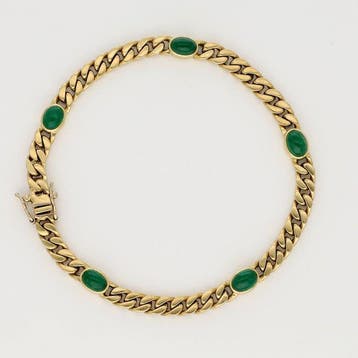 Armband - 18 karaat Geel goud - Chrysopraas, Nieuw