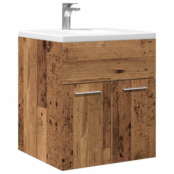 vidaXL Wastafelkast 41x38,5x46 cm bewerkt hout oud, Huis en Inrichting, Badkamer | Badkamermeubels, Wastafelkast, Nieuw, Minder dan 100 cm