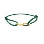 Forever knots® Handgemaakte Groene Satijn armband met Gou.., Ophalen of Verzenden, Zo goed als nieuw, Overige kleuren, Goud