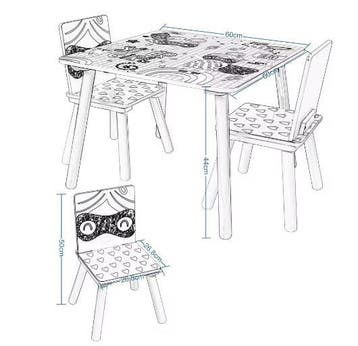 Kindertafel met 2 Stoelen van Hout voor Spelen en Leren, Verzenden, Nieuw