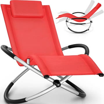 Ligbed - Ligstoel - Zonnebed - Relaxstoel - Rood - Tillvex®, Verzenden, Zo goed als nieuw