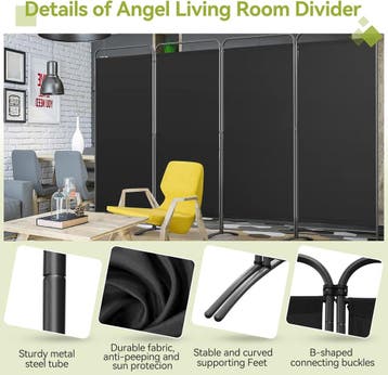 2dekans | Angel Living Kamerscherm - 4 Panelen - 324 x 180, Ophalen of Verzenden, Zo goed als nieuw