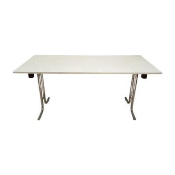 Klaptafel, 160x70x73,5 cm, hout/metaal, wit, gebruikt, Ophalen of Verzenden, Gebruikt, Overige typen