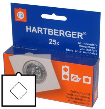 Hartberger Munthouders VIERKANT 24 mm (25x) zelfklevend, Postzegels en Munten, Munten en Bankbiljetten | Toebehoren, Ophalen of Verzenden