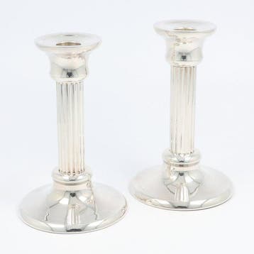 Gebrüder Deyhle. - Kandelaar (2) - .925 zilver, Antiek en Kunst