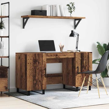 vidaXL Bureau Oud hout Bewerkt hout 140 x 50 x 75 cm, Verzenden, Nieuw
