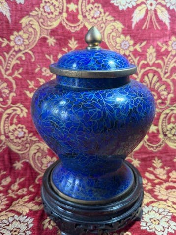 Vaas - Messing, Emaille - China - Cloisonné emaille (Zonder, Antiek en Kunst