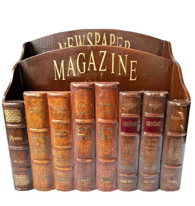 Tijdschriftenhouder - Hout - Boekstijl, Antiek en Kunst, Curiosa en Brocante
