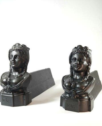 Vuurbok (2) - Metaal, Gietijzer - Alatri EAU bruinachtig, Antiek en Kunst, Curiosa en Brocante
