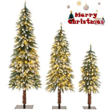 2dekans | Set van 3 Kunstkerstbomen Besneeuwde Kerstboom met, Ophalen of Verzenden, Zo goed als nieuw