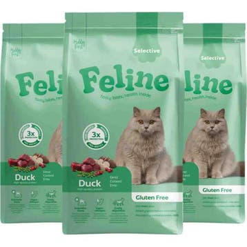 3x HobbyFirst Feline Kattenvoer Droog Sensitive Selective..., Dieren en Toebehoren, Dierenvoeding, Verzenden, Kat