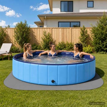 vidaXL Zwembad Grondmat 49 st Ø 408 cm Rond EVA Schuim Grijs, Verzenden, Nieuw