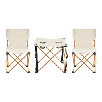 Tuinset Banzi 3-delig campingset opvouwbaar beige casa.pro, Verzenden, Nieuw