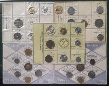 Italië. 5 SERIE DIVISIONALI (1969 con 500 Lire Caravelle