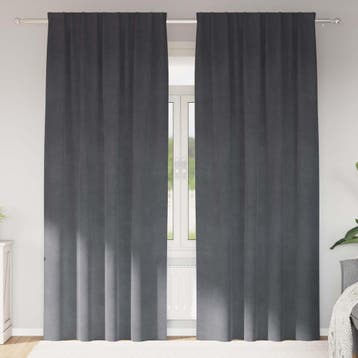 vidaXL Gordijnen 2 st Lichtgrijs 140 x 260 cm fluweel, Verzenden, Nieuw