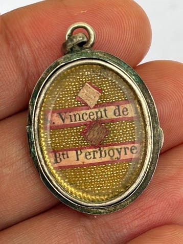 Reliekhouder - Zilver, Glas, Textiel - 1850-1900 - Sint