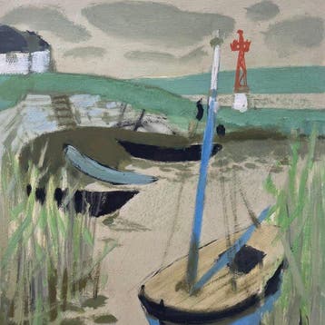 Yves Ganne (1931-2019) - Barques au port en Bretagne -