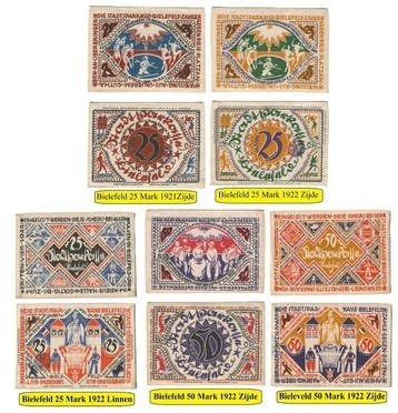 Duitsland. - 5 Banknotes - 1921/1922 - Bielefeld (Zonder