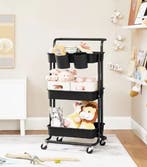 Kunststof serveerwagen 3 lagen met mandjes en wielen, Verzenden, Nieuw