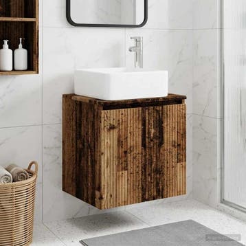 vidaXL Wandgemonteerde wastafelmeubel Oud hout 53 x 35 x 63, Verzenden, Nieuw