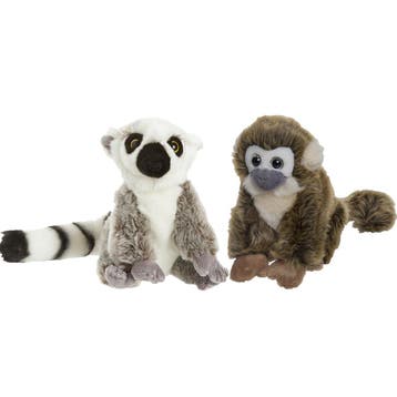 Apen serie pluche knuffels - set van 2 - 18 cm, Verzenden, Nieuw