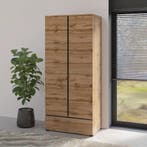 Kledingkast Crotone - Eiken - 2-Deurs met Lade, Verzenden, Nieuw, Met lade(s)