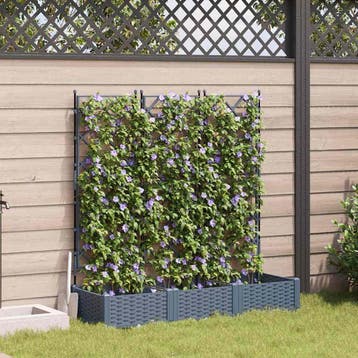 vidaXL Plantenbak 3 st Lichtgrijs 120 x 40 x 125,5 cm PP, Verzenden, Nieuw, Minder dan 60 cm