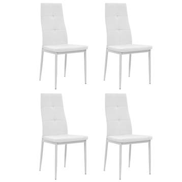 vidaXL Eetkamerstoelen 4 st kunstleer wit, Verzenden, Nieuw, Wit