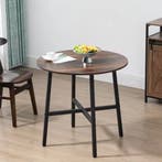 Nieuw Ronde Eettafel Vintage Look – Rustiek Bruin (80x76cm), Huis en Inrichting, Tafels | Sidetables, Verzenden, Nieuw, 25 tot 50 cm