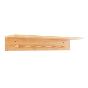 [en.casa] Wandkapstok Fjord met 1 plank 58,5x16,5x10 bamboe, Verzenden, Nieuw